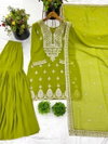 Tew Heavy Georgette Embroidery Work Top With Sharara Dupatta Online Wholesale